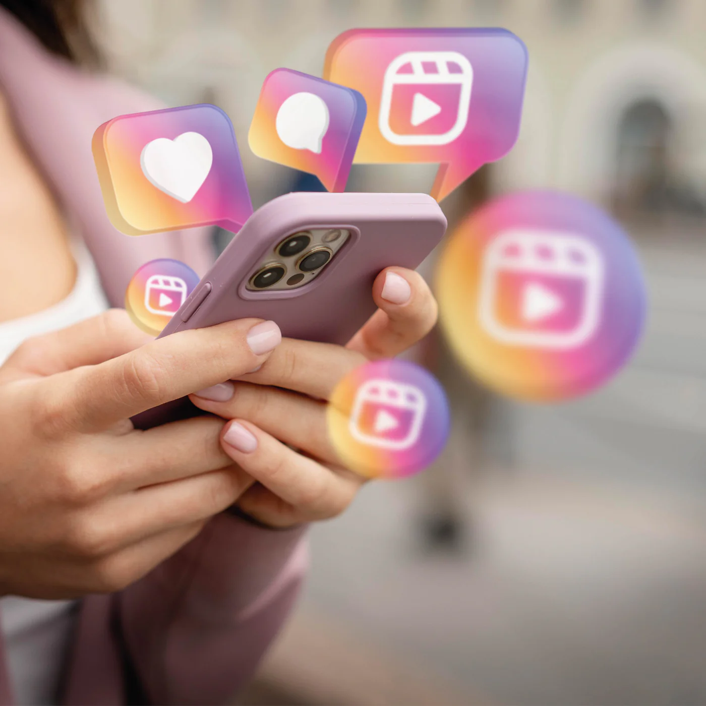 hands holding a mobile